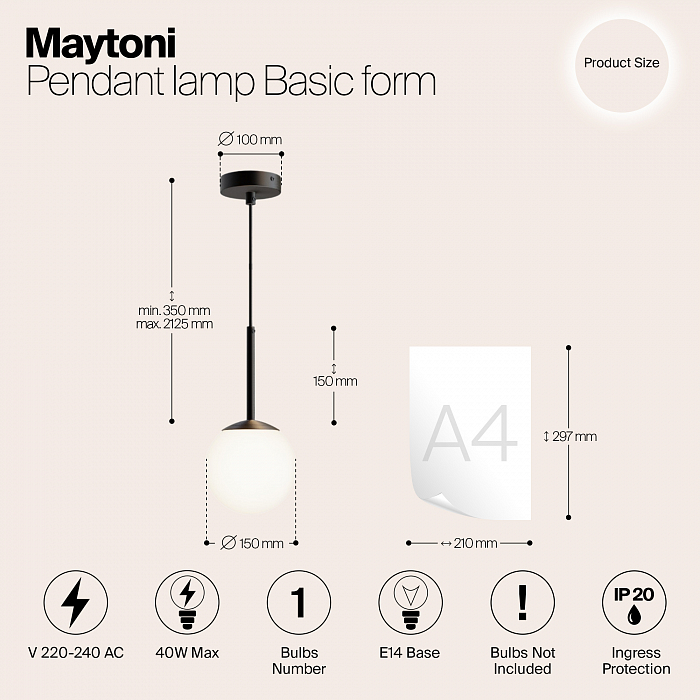 Светильник Maytoni MOD321PL-01B